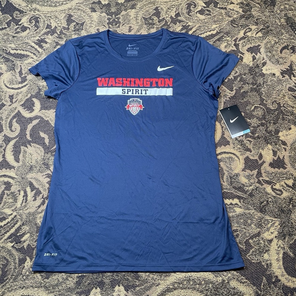 Nike Washington Spirit NWSL Soccer women's Blue t-shirt Size Large New
